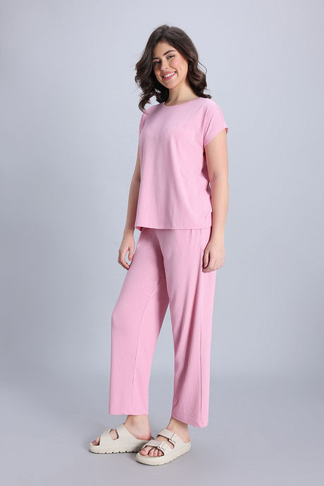 Zivame 2 Mile Fashion Knit Poly Loungewear Set - Cameo Pink — image 4